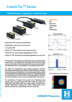 Datasheet for Nanosecond Laser Cobolt Tor Series revision D0764-C