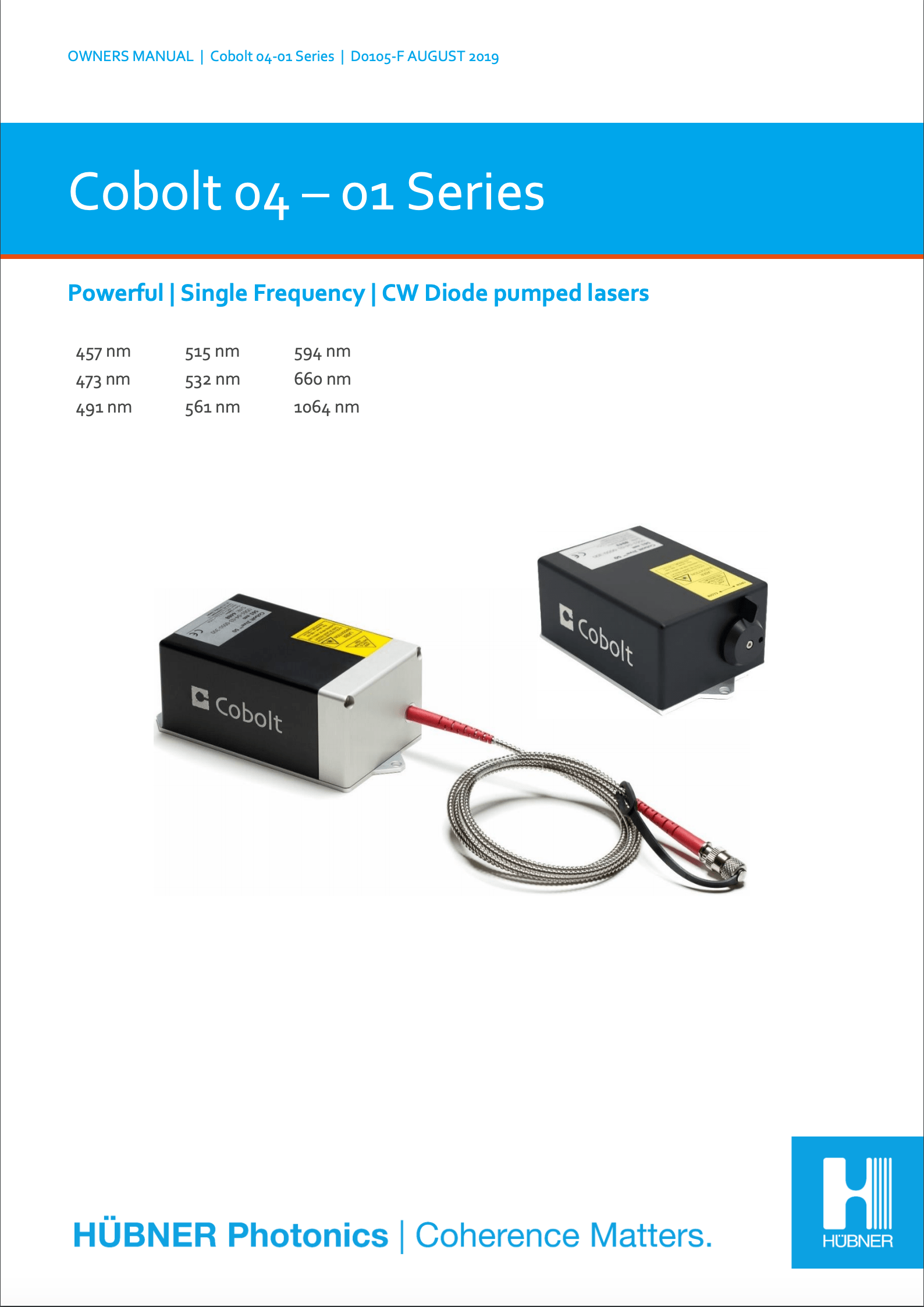 Cobolt 04-01 Series - HBNER Photonics - Lasers & THz systems
