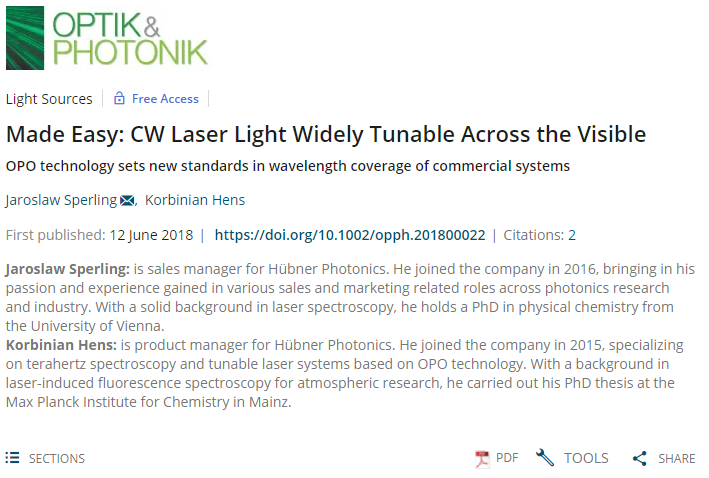 Widely Tunable cw laser light