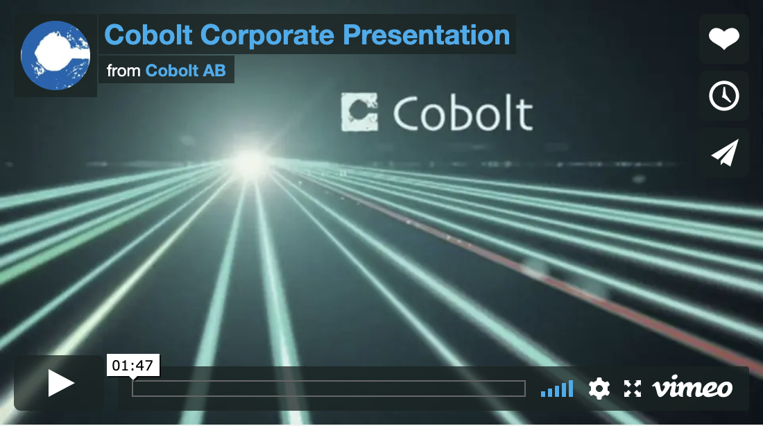 Start image of video 'Cobolt Corporate Presentation' from Cobolt AB