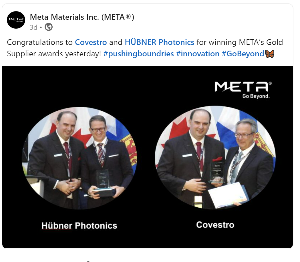 Meta gold supplier award