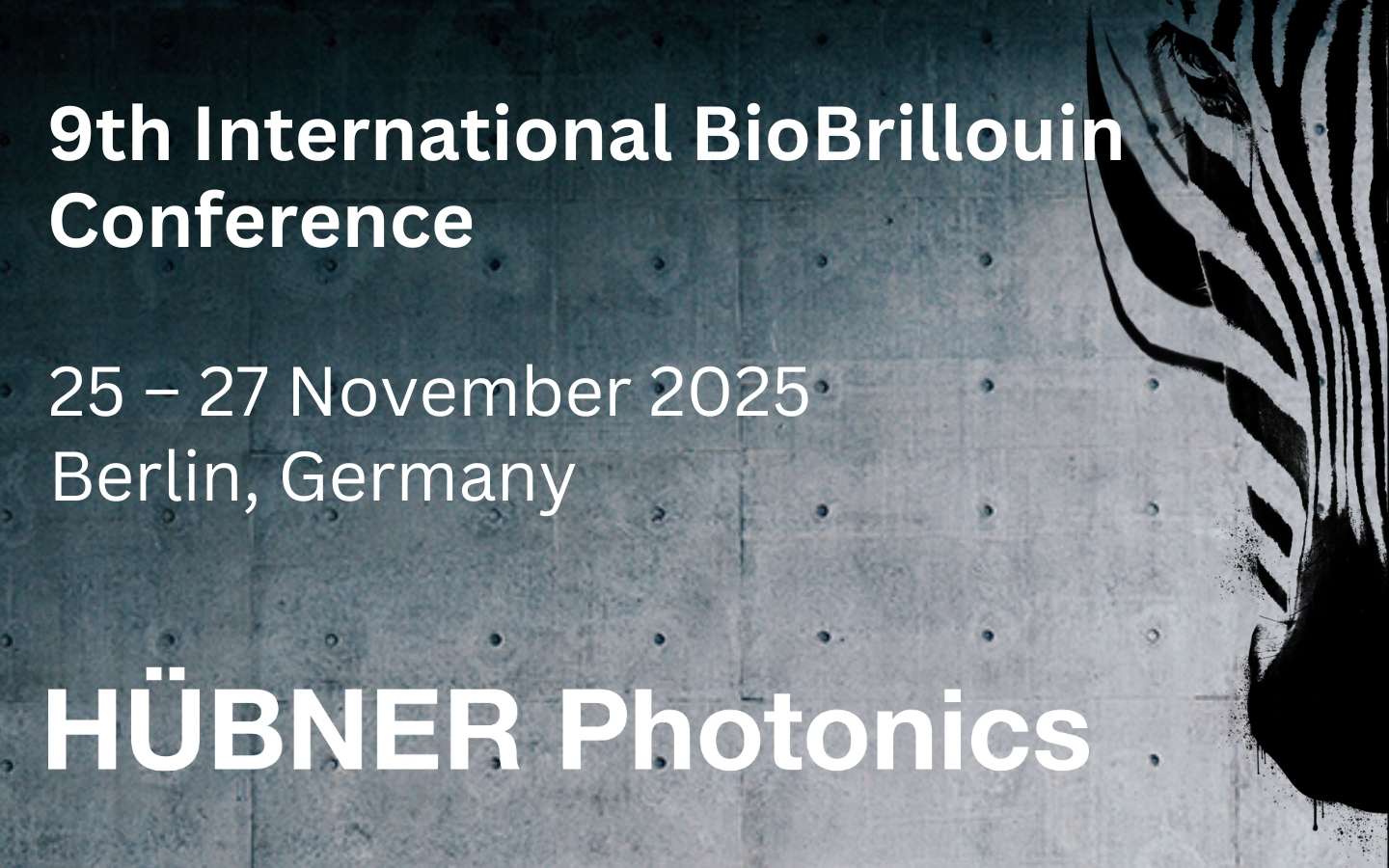 Banner on the BioBrillouin-conference-2025-Hubner-Photonics